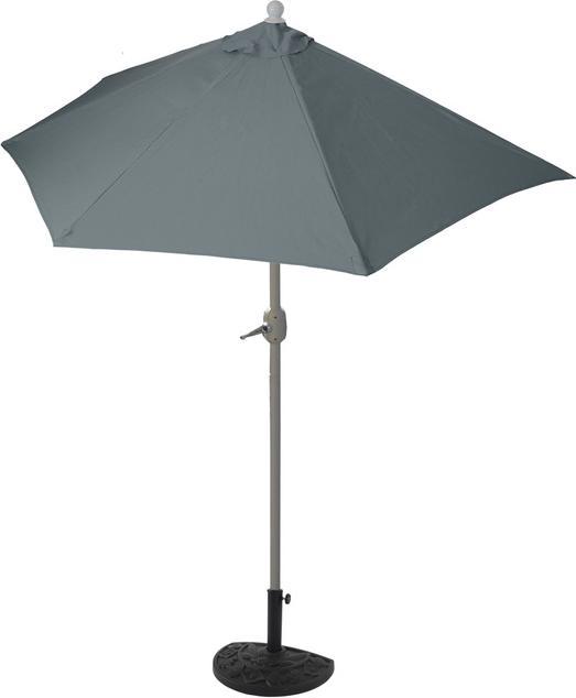 Image du produit Mendler Parasol semi-circulaire, demi-parasol balcon, UV 50+ polyester/alu 3kg, 300cm anthracite avec pieds (2.85 m)