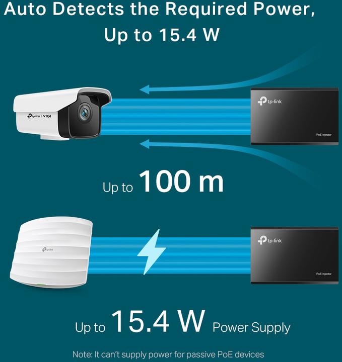 Image du produit TP-Link Adaptateur d'injecteur PoE+ TL-POE160S Ethernet LAN (RJ-45) Ports 1x10 (802,3at (PoE+), 802.3af (PoE), 30 W)