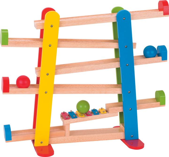Actual product image Goki Wood marble dish with xylophone
