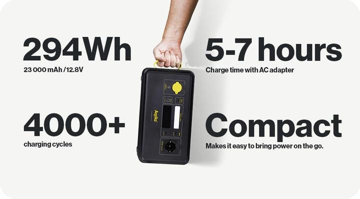 Actual product image Aqiila Powerbird S300 Powerstation LiFePO 4 Black, Yellow (294 Wh, 8.40 kg)