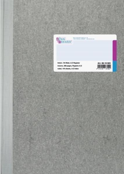 Produktbild König & Ebhardt Geschäftsbuch A4 liniert 144 Blatt Register A-Z Deckenband grau (144 x)