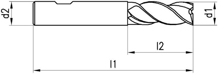 Actual product image Neriox Solid carbide end mill TiAlN, HB