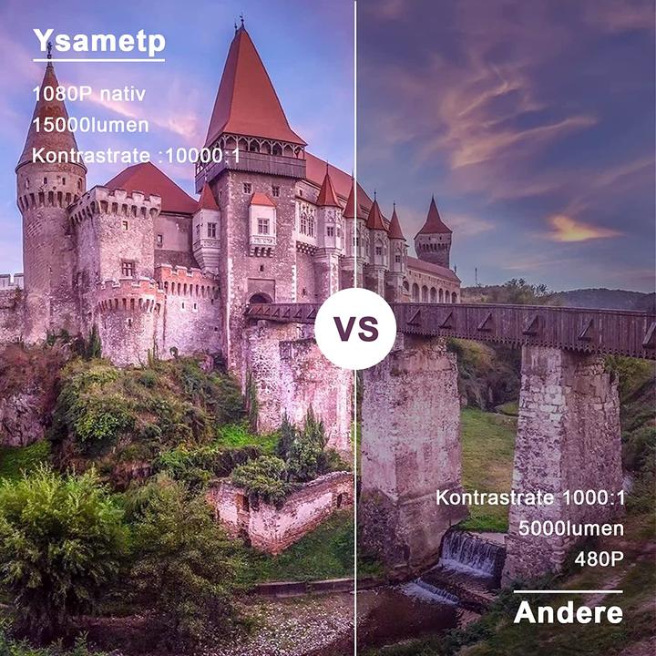 Image du produit Ysametp 1080p Native M7 Beamer WiFi Bluetooth (Full HD, 15000 lm)