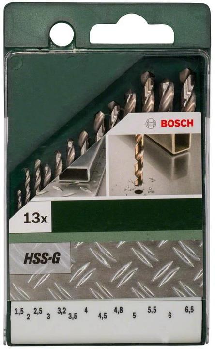 Actual product image Bosch Professional Zubehör 13-piece metal drill bit set HSS-G, DIN 338 (6 mm, 6.5 mm, 5.5 mm, 1.5 mm, 3 mm, 5 mm, 2.5 mm, 3.5 mm, 4.5 mm, 2 mm, 4 mm)