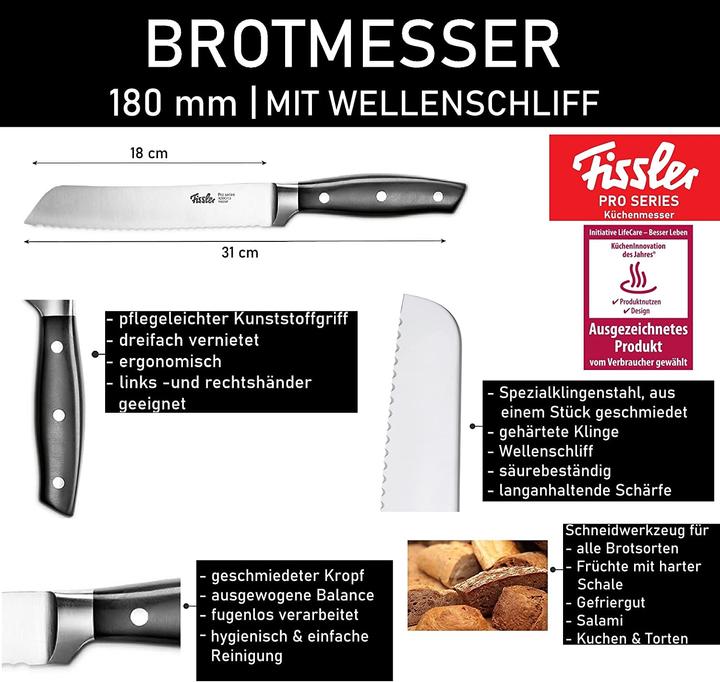 Immagine prodotto Fissler Coltello da pane 180 mm (18 cm)