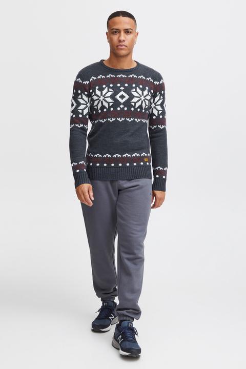 Actual product image Solid Norwig Men's Jumper Chunky Knit Pullover With Crew Neck (M)