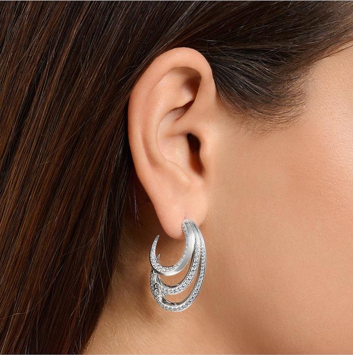 Actual product image Thomas Sabo Earrings wave with white stones (925 silver)