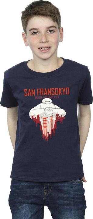 Immagine prodotto Disney Big Hero 6 Baymax San Fransokyo Heart Maglietta Ragazzi (140, 146)