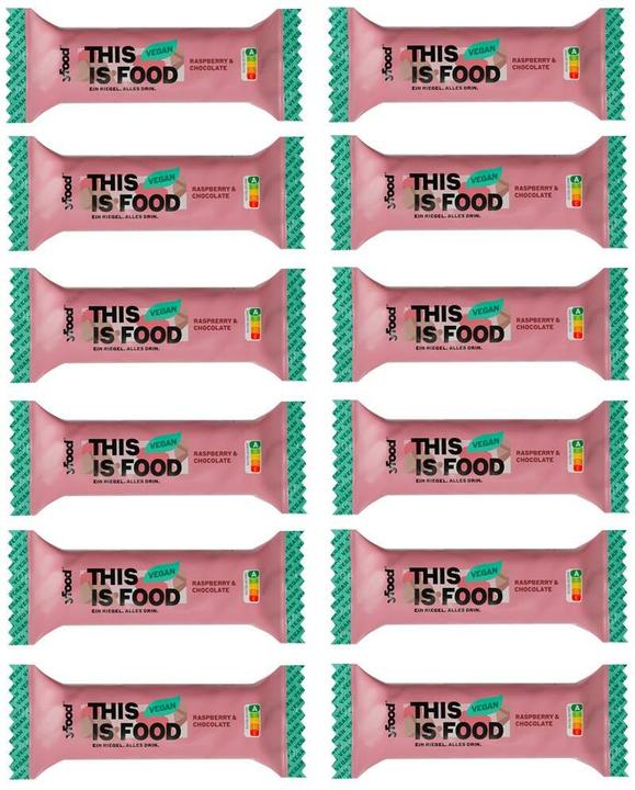 Actual product image YFood Vegan Protein Bar Raspberry & Chocolate 60g (Raspberry, Chocolate, 12 pcs., 720 g)