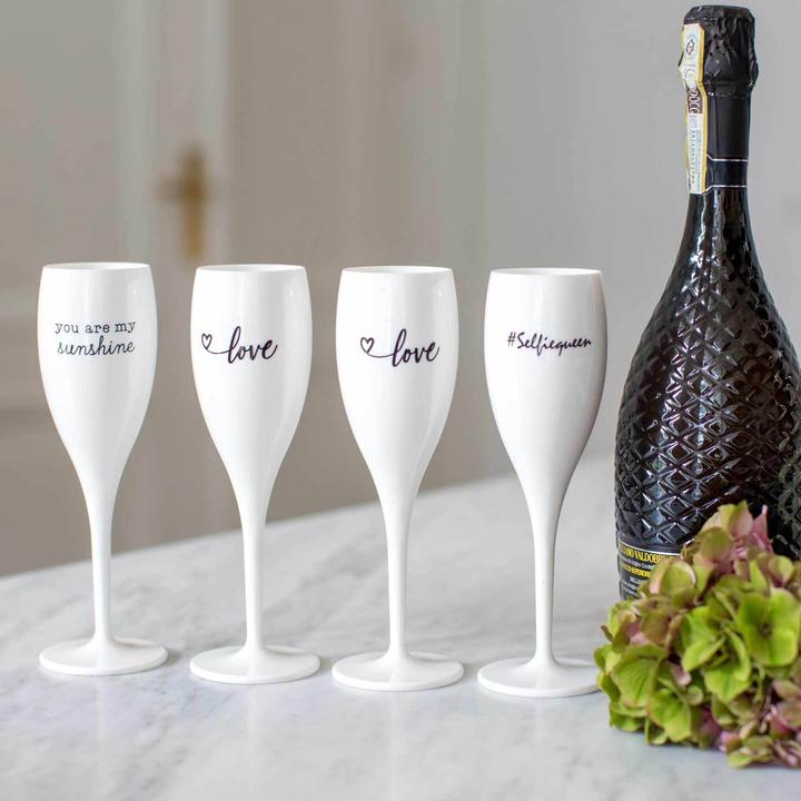 Actual product image Koziol Champagne glass 100 ml with print CHEERS No. 1 SUNSHINE (10 cl, 1 Glasses, Champagne glasses)