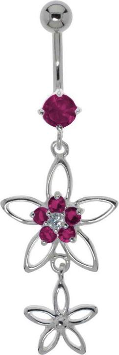 Bijouteria Bauchpiercing (Chirurgenstahl 316L, Silber 925, Zirkonia)
