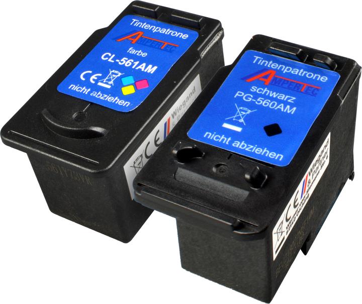 Ampertec 2 Tinten ersetzt Canon PG-560 + CL-561 4-farbig (M, BK, C, Y)