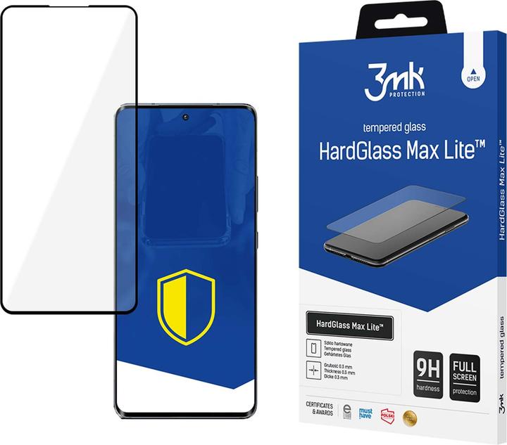 3MK HardGlass Max Lite Motorola Edge 50 Pro czarny/black, Fullscreen Glass Lite (1 Piece, Motorola Edge 50 Pro)