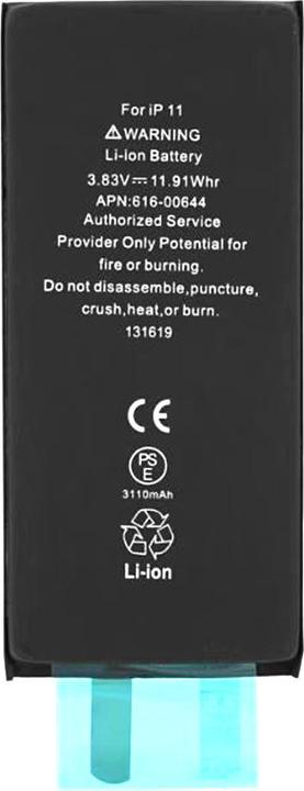 Actual product image OEM - Smartphone Battery (18526) - without Flex-Cable - iPhone 11 - 3110mAh - Black