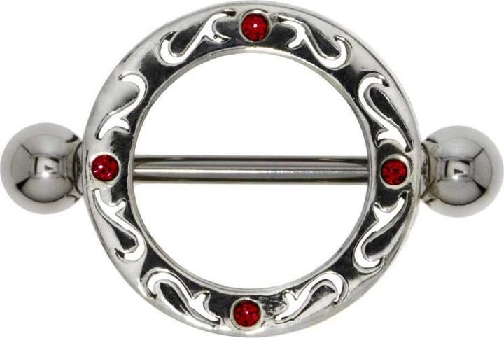 Actual product image Bijouteria Nipple piercing (Surgical steel 316L, Crystal, Silver 925)