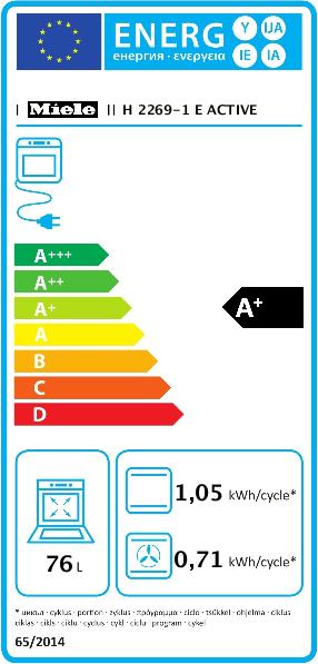 Energy Label Miele Dryer TCH790WP Eco&9kg (9 kg, Left)