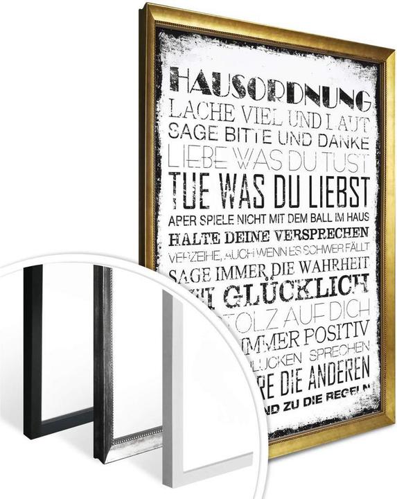 Actual product image Trenddeko Poster house rules 24 x 30 cm, paper (24 x 30 cm)