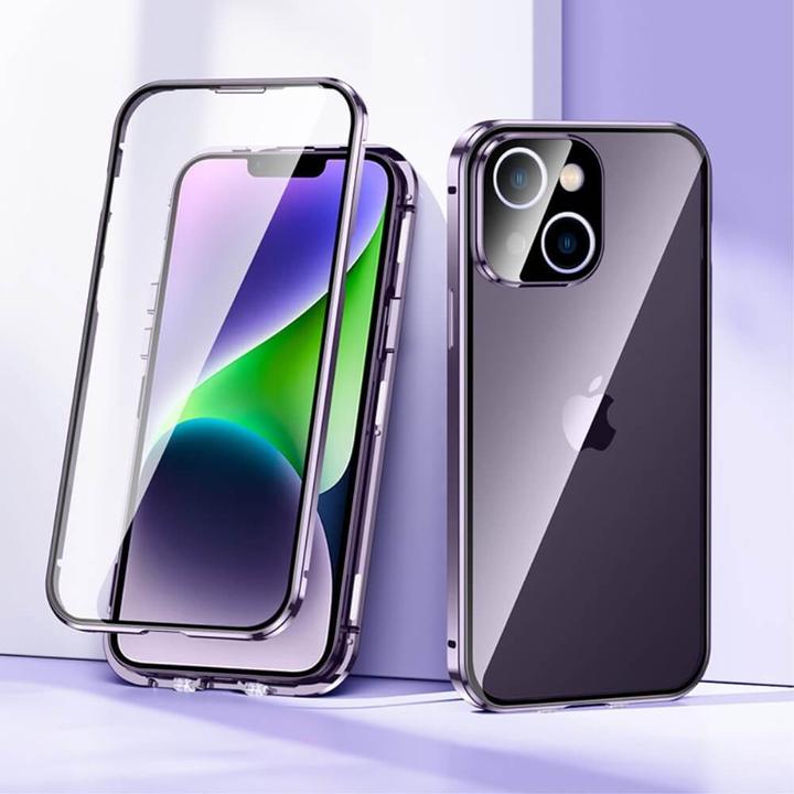 Produktbild Cover-Discount iPhone 14 - Magnetische Schutzhülle mit Panzerglas violett (Apple iPhone 14)