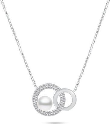 Brilio Silver - Charming silver necklace with genuine pearl NCL135W
