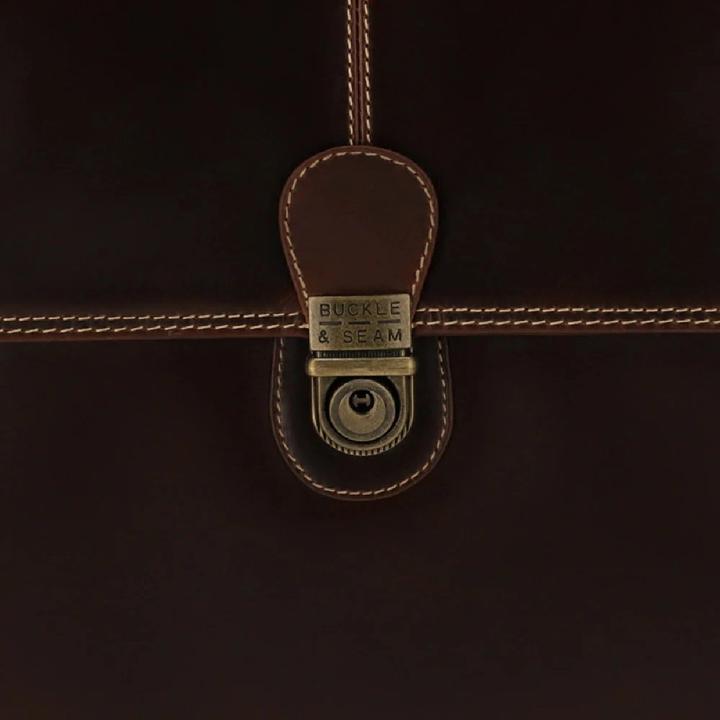 Actual product image Buckle & Seam Sierra briefcase brown/blue