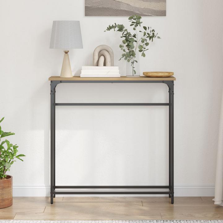 Produktbild VidaXL Konsolentisch Artisan Eiche 75x19,5x75 cm aus Holzwerkstoff und Stahl