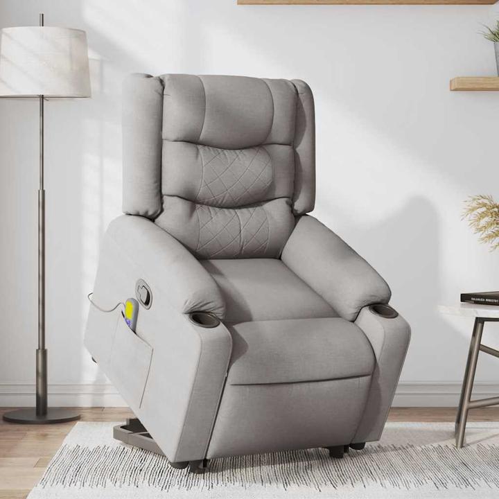 Actual product image VidaXL Massage chair with stand-up aid Cloud grey fabric
