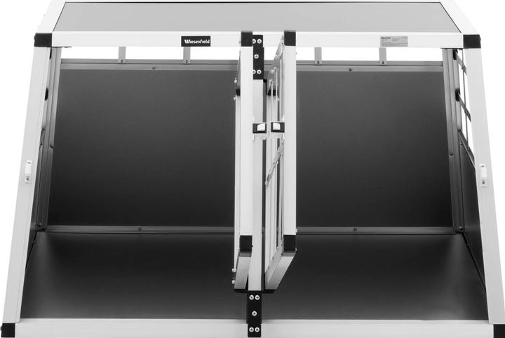 Produktbild Wiesenfield Hundetransportbox Auto Hundebox Aluminium Trapezform 69 x 90 x 50 cm