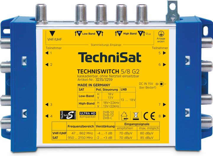 Produktbild TechniSat TECHNISWITCH 5/8 G2 inkl. Netzteil (Multischalter)