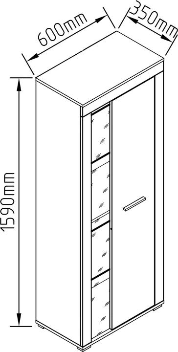 Immagine prodotto VCM Mobile Vetrina Soggiorno Vetro Usilo (60 x 35 x 159 cm)