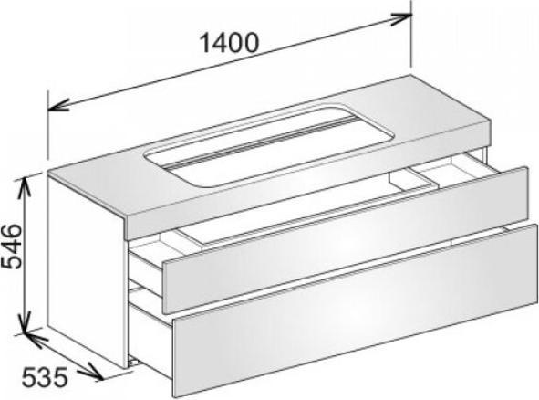 Immagine prodotto Keuco Mobiletto EDITION 400 1400x546x535mm o HL-Boh we h vetro ca kl (140 x 53,5 x 54,5 cm)