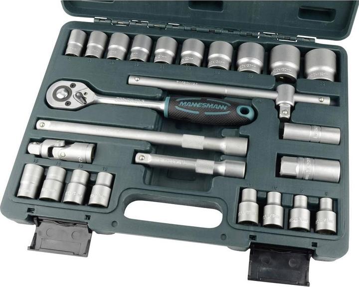 Produktbild Mannesmann Steckschlüsselsatz (8 mm, 10 mm, 14 mm, 17 mm, 12 mm, 20 mm, 27 mm, 28 mm, 32 mm, 13 mm, 16 mm, 24 mm, 29 mm, 26 mm, 18 mm, 30 mm, 11 mm, 25 mm, 21 mm, 23 mm, 9 mm, 31 mm, 19 mm, 15 mm, 22 mm)