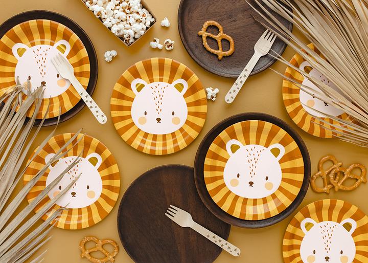 Image du produit Partydeco Assiette jetable Lion 18 cm, 6 pièces, jaune (6 x)