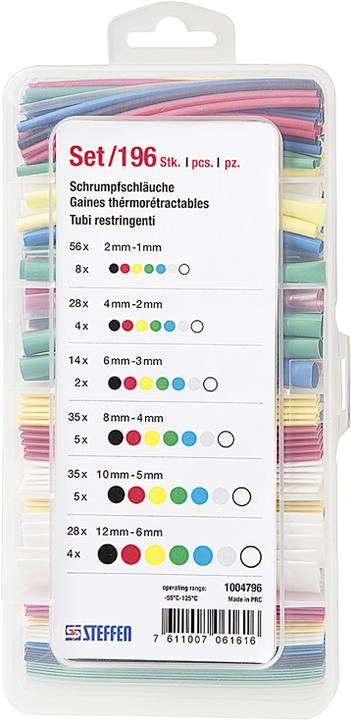Steffen Kit de gaines thermorétractables (196 x)