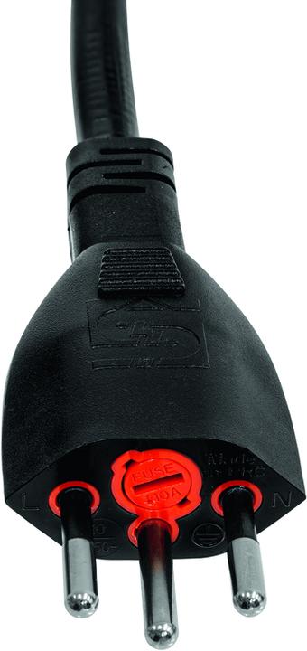 Actual product image Steffen Connection cable Td 3x1mm2 black 3m plug T12 incl. fine-wire fuse (3 m)