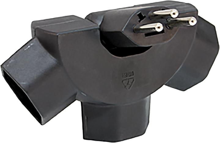 Steffen STEKO Abzweigstecker 3xT13 "Peacock" sternförmig, kippbar, schwarz (Typ 13, 3 x)
