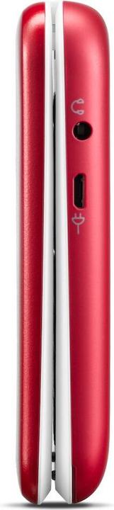 Actual product image Doro 6821 - 4G feature phone - microSD slot - 320 x 240 pixels - rear camera 2 MP - rød og hv (2.80", 2 Mpx, 4G)