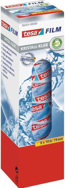 Produktbild tesa 8x tesafilm KRISTALL-KLAR, hochtransparent, alterungsbeständig, mit starker Haftung (19 mm)