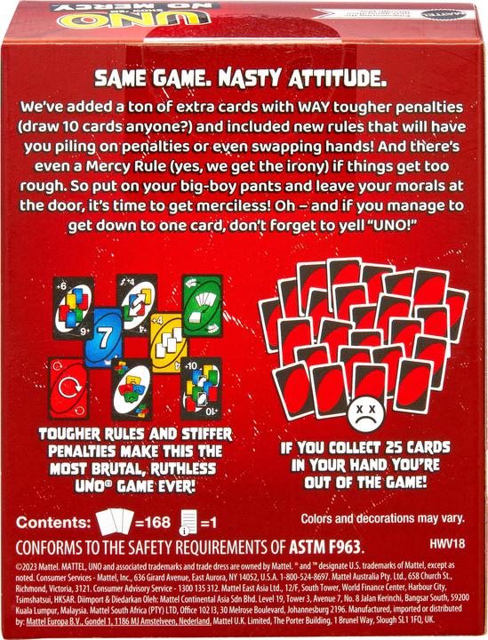 Actual product image Mattel Games UNO No Mercy (English)