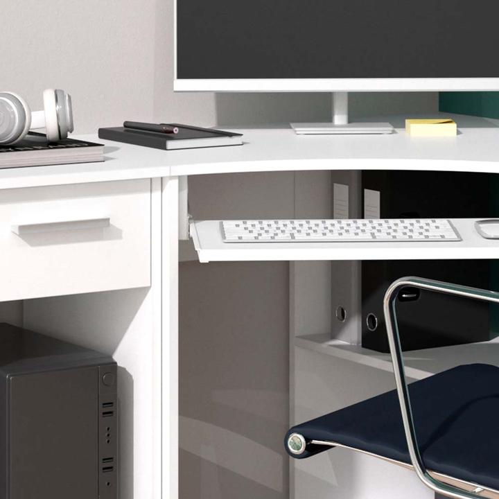 Actual product image Vicco Odin corner desk, white, 83 x 76 cm Set with PC cabinet