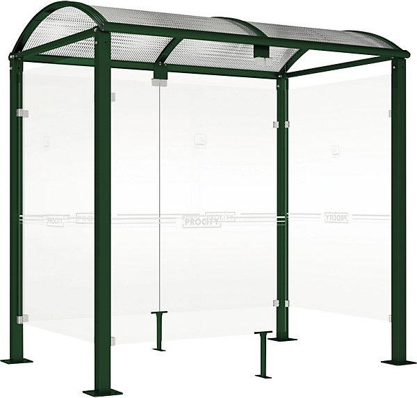 Image du produit SPL Abri fumeurs KLASSIK, avec parois, largeur 2520 mm, vert mousse.