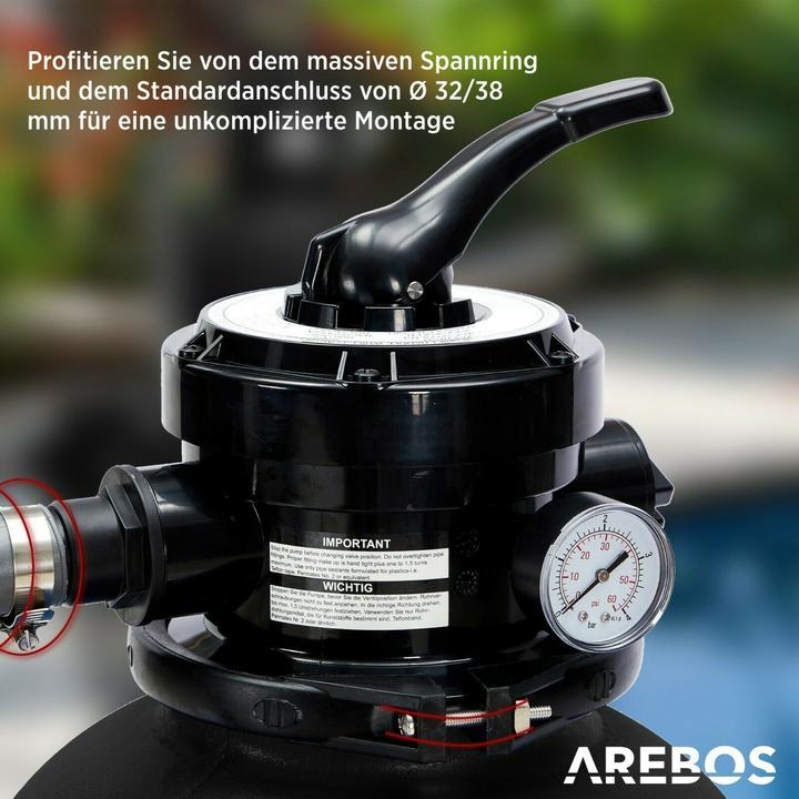Immagine prodotto Arebos Sistema di filtraggio a sabbia con sfere filtranti