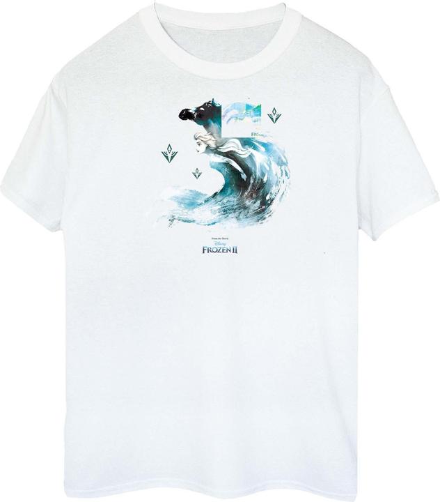 Actual product image Disney Womens/Ladies Frozen 2 Elsa With Nokk The Water Spirit Cotton Boyfriend T-Shirt (5XL)