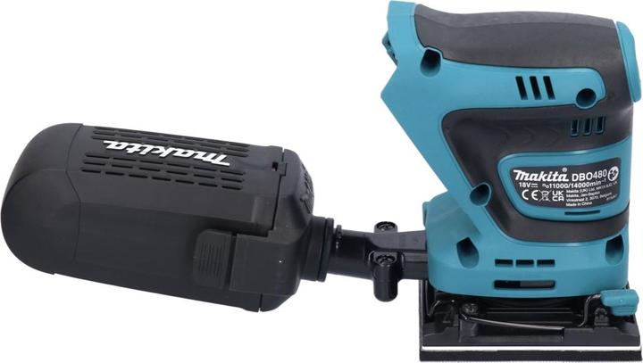 Productafbeelding Makita DBO 480 RT1 Accu Vlakschuurmachine 18 V 112 x 102 mm + 1x accu 5.0 Ah + lader (Excentrische schuurmachine)