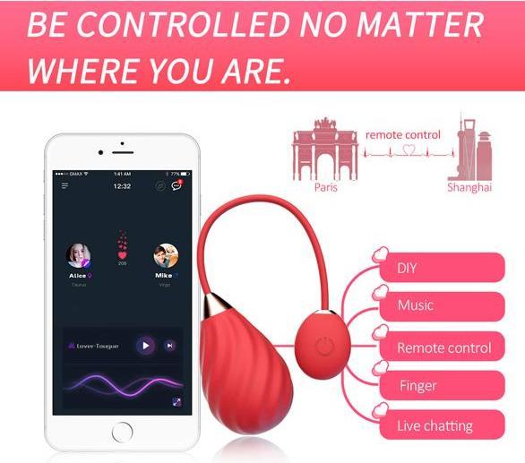 Actual product image Magic Motion Magic Sundae App Controlled Love Egg Red