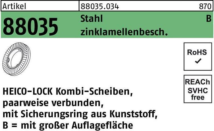 Produktbild Heico Kombischeibe R 88035 HKB-10 Stahl flZnnc