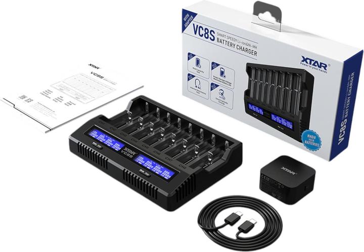 Produktbild Xtar VC8S 8-Fach Li-ion/Ni-MH Ladegerät (C, A, D, AA, AAAA, AAA, Ladegerät ohne Akku)