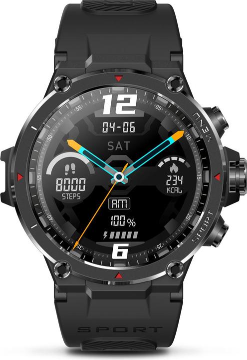 Actual product image veho Kuzo F1-S GPS Sports Smartwatch - Black (46 mm)