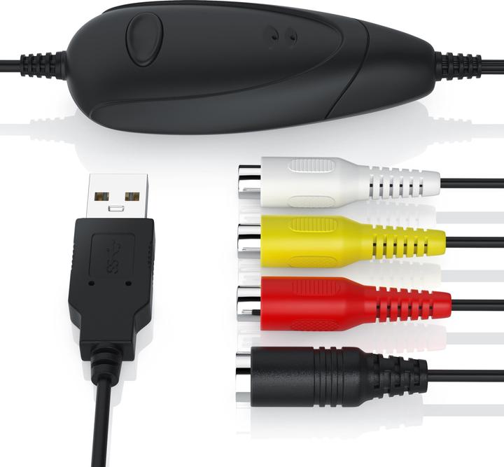 Produktbild Aplic USB Audio Video Grabber, Video Audio Wandler, VHS, Videoadapter zur Nachbearbeitung für Windows 11 (USB, analoges Fernsehsignal)