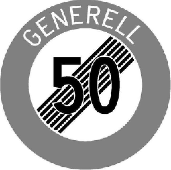 BRW End of general 50 speed limit sign 2.53.1