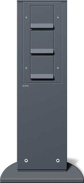 Image du produit Gira 491mm anthracite 134128 Colonne d'énergie 3xSCHUKO, avec prise. Fiche de contact.